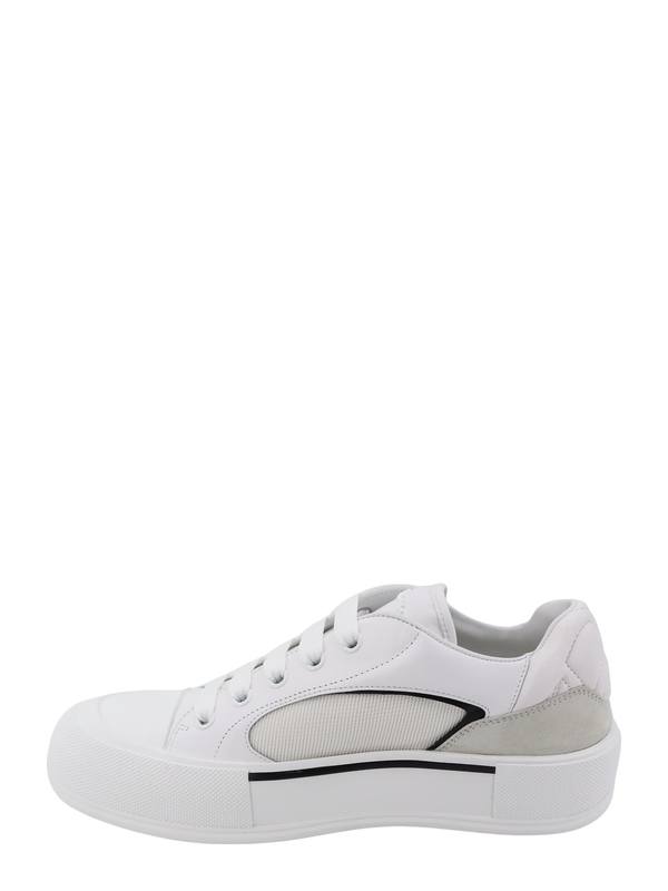 Alexander McQueen Canvas And Leather Plimsoll Sneakers - White