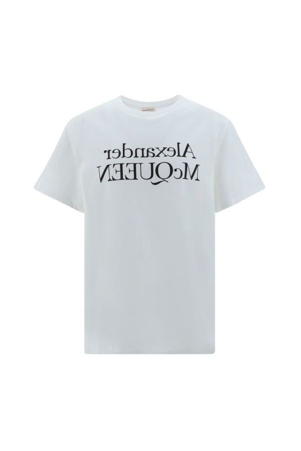 Alexander McQueen Logo Printed Crewneck T-shirt - White/Black