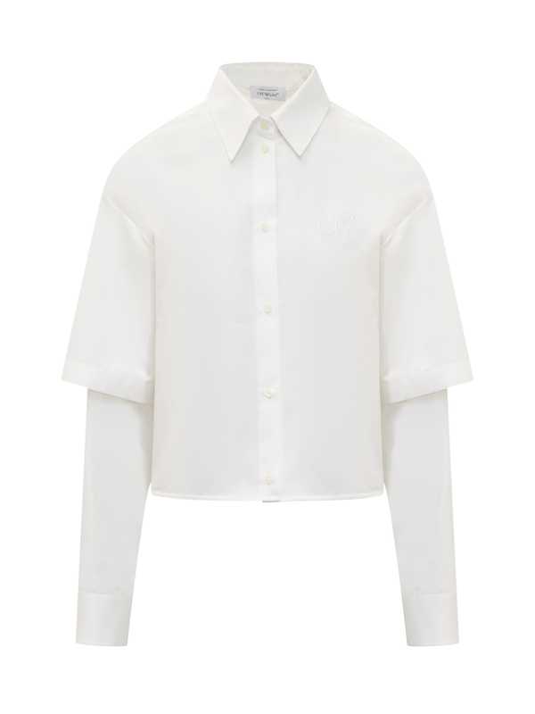 Off-White Poplin Bookish Baseball Shirt - White