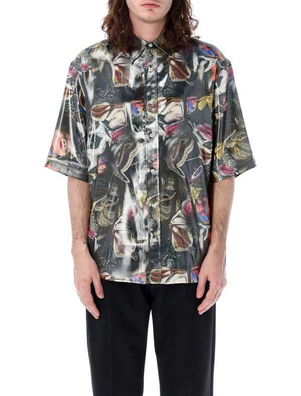 Acne Studios Glossy Printed Shirt - Black Print
