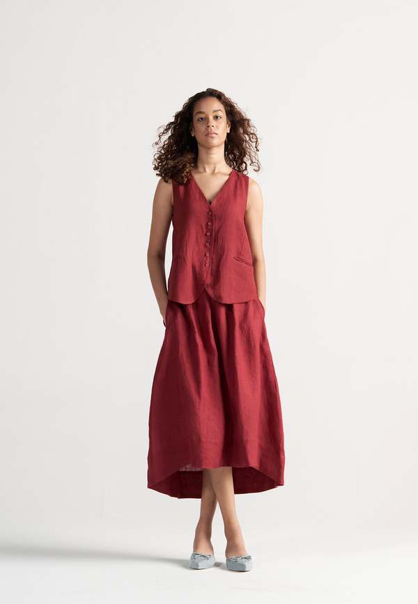 IKKIVI Afternoon Affair Co-ord Set - Crimson Red