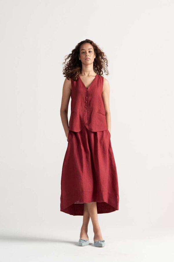 IKKIVI Afternoon Affair Co-ord Set - Crimson Red