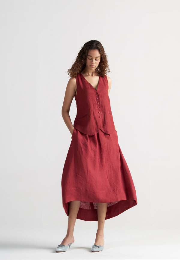 IKKIVI Afternoon Affair Co-ord Set - Crimson Red