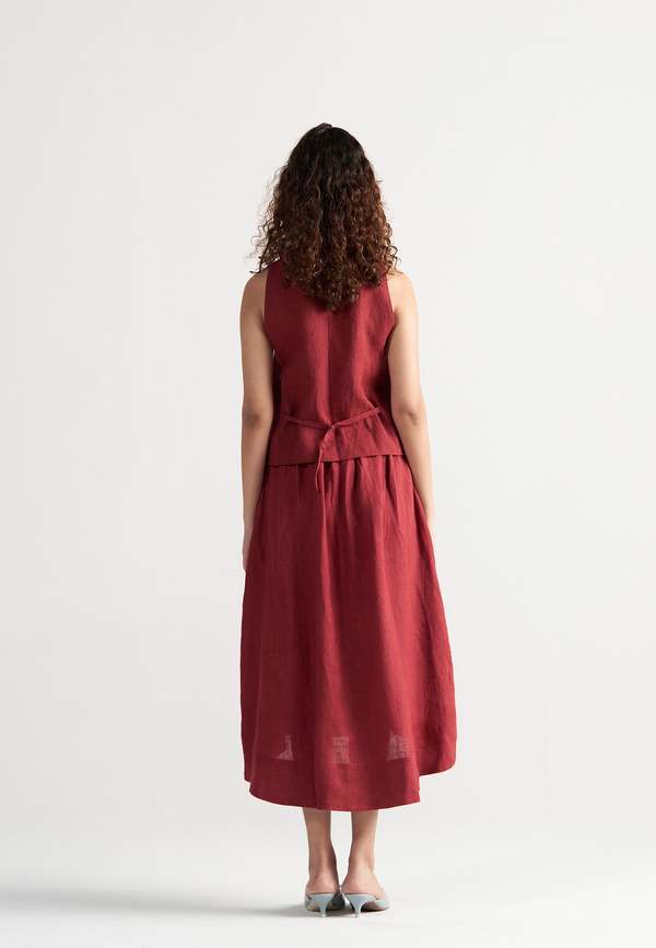 IKKIVI Afternoon Affair Co-ord Set - Crimson Red