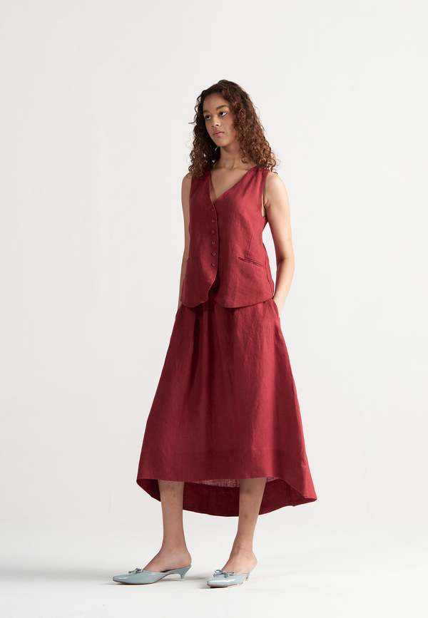 IKKIVI Afternoon Affair Co-ord Set - Crimson Red