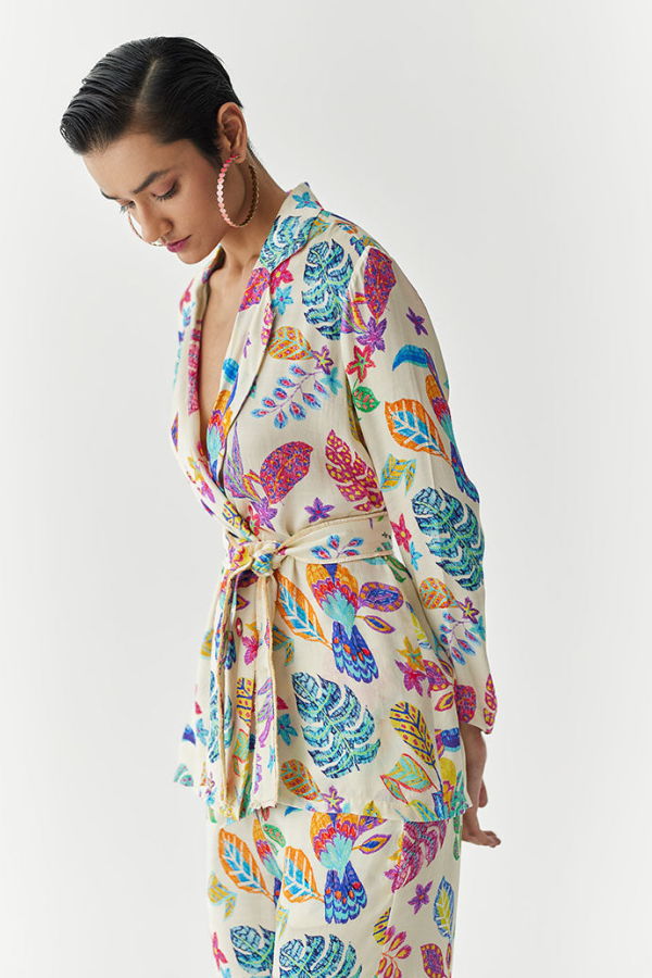 IKKIVI Amazon Blazer Shirt & Trousers Co-ord Set - Off-White