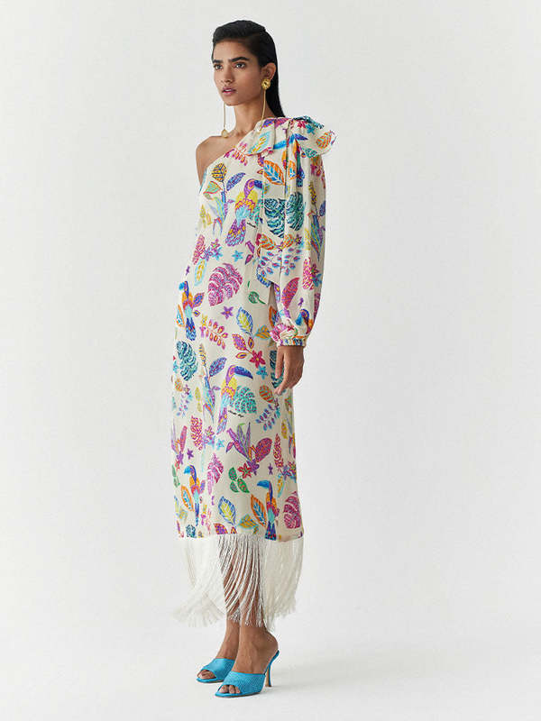 IKKIVI Amazon One Shoulder Dress - Off-White