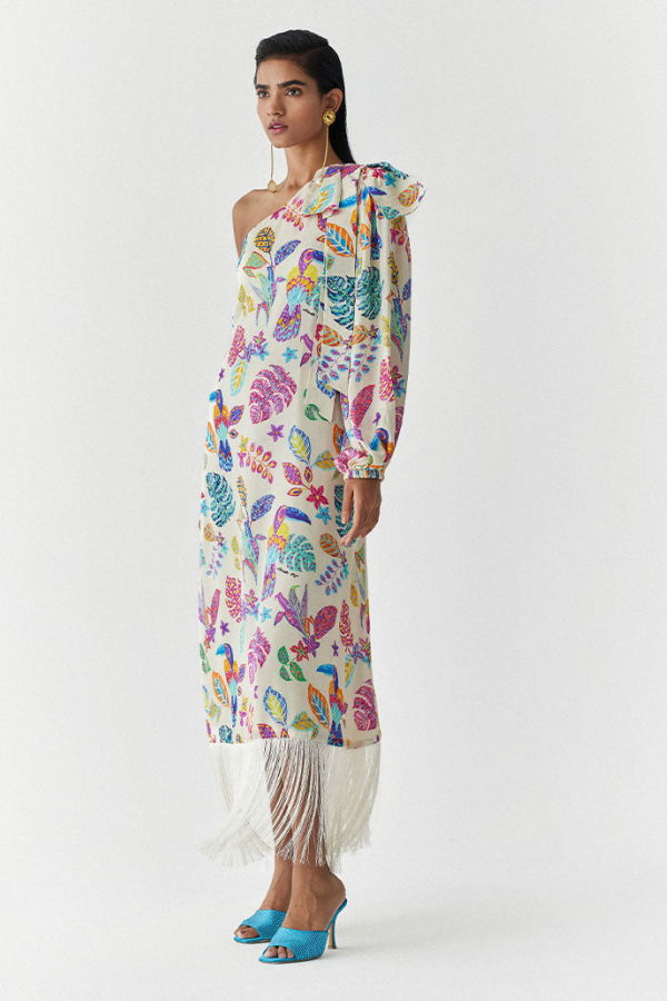 IKKIVI Amazon One Shoulder Dress - Off-White