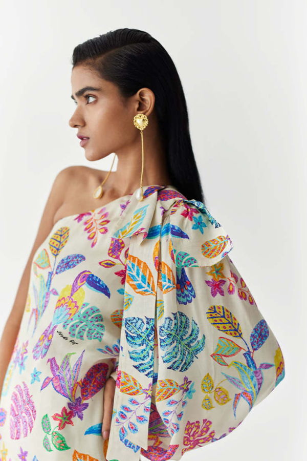 IKKIVI Amazon One Shoulder Dress - Off-White