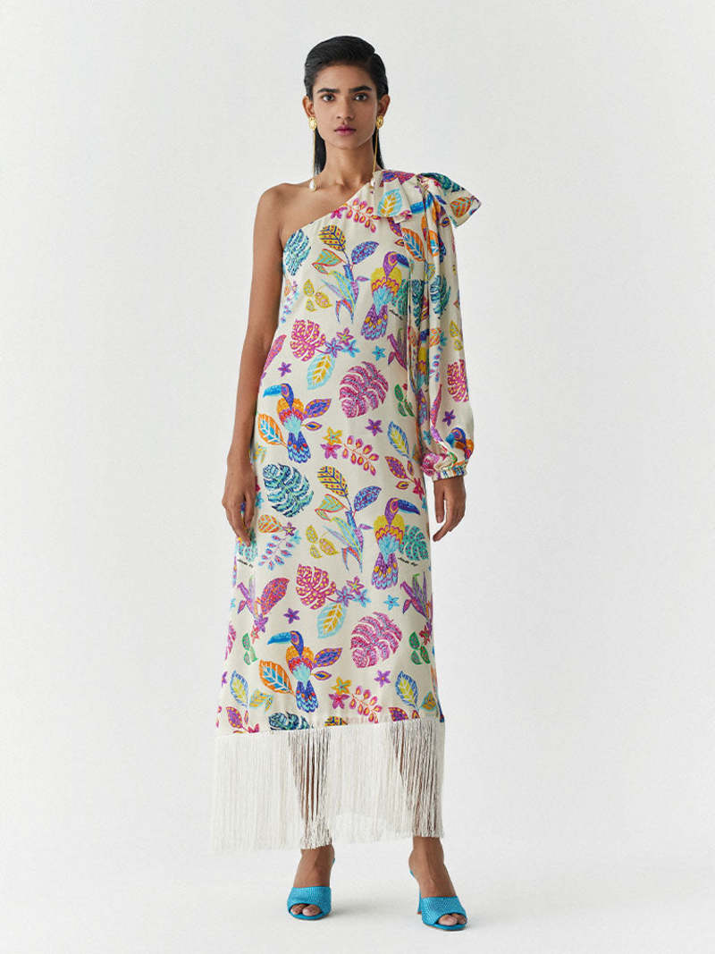 IKKIVI Amazon One Shoulder Dress - Off-White