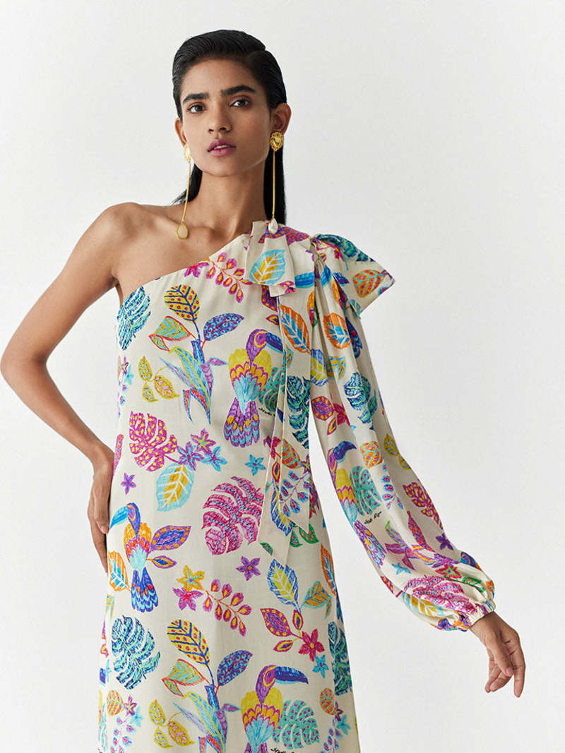 IKKIVI Amazon One Shoulder Dress - Off-White