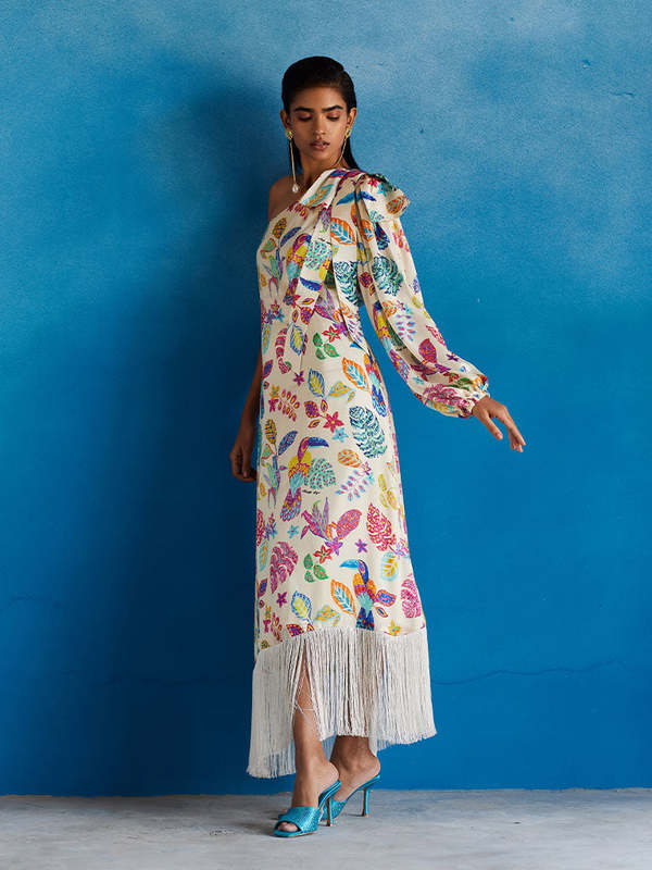 IKKIVI Amazon One Shoulder Dress - Off-White