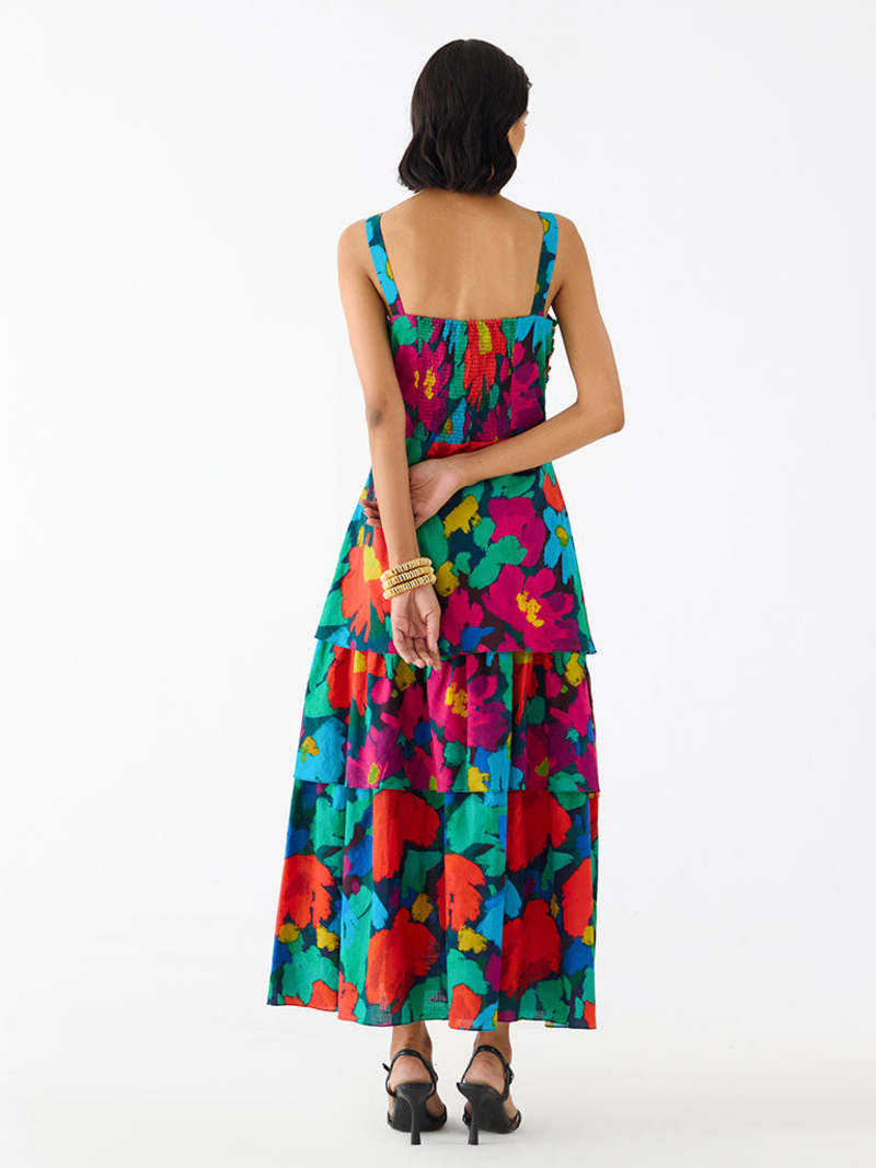 IKKIVI Anima Bustier Tiered Dress - Multi-Color