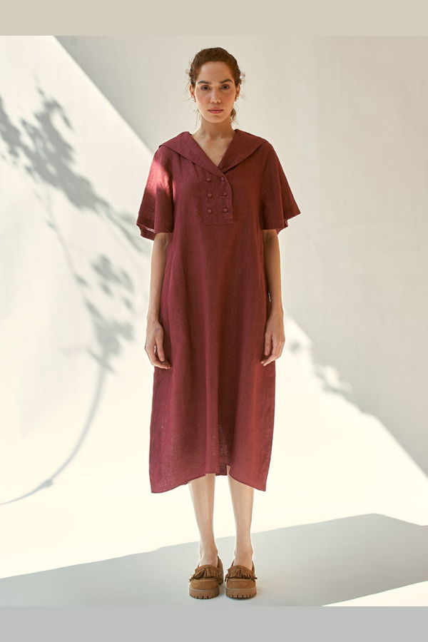 IKKIVI Anytime Dress - Burgundy