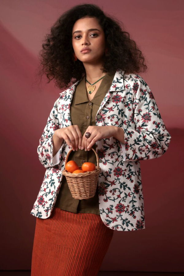 IKKIVI Autumn Blossom Jacket - White