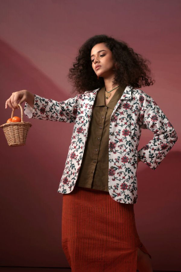 IKKIVI Autumn Blossom Jacket - White