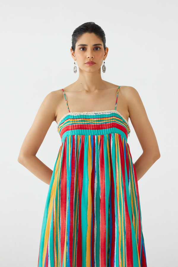 IKKIVI Birch Strappy Dress - Multi-Color