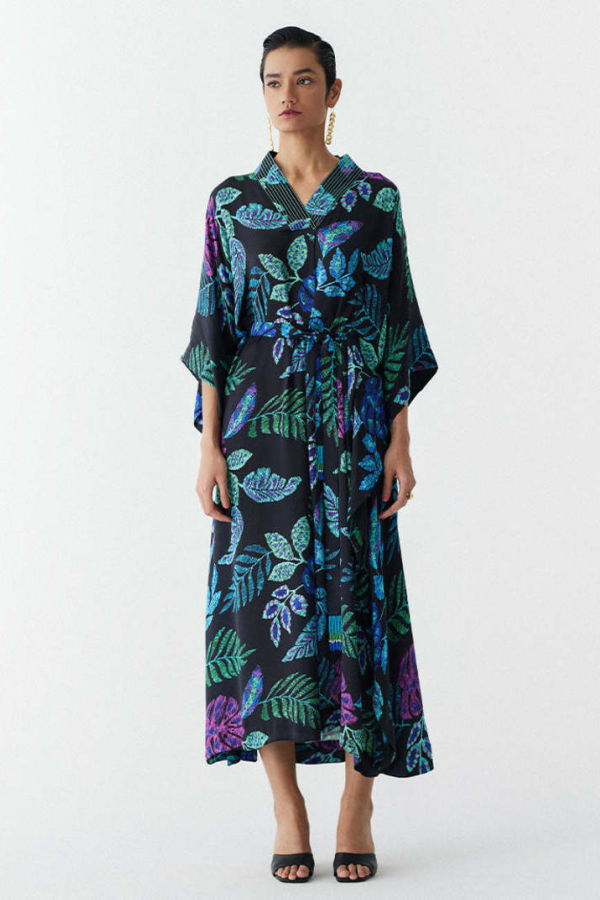 IKKIVI Black Jungle Kaftan - Black