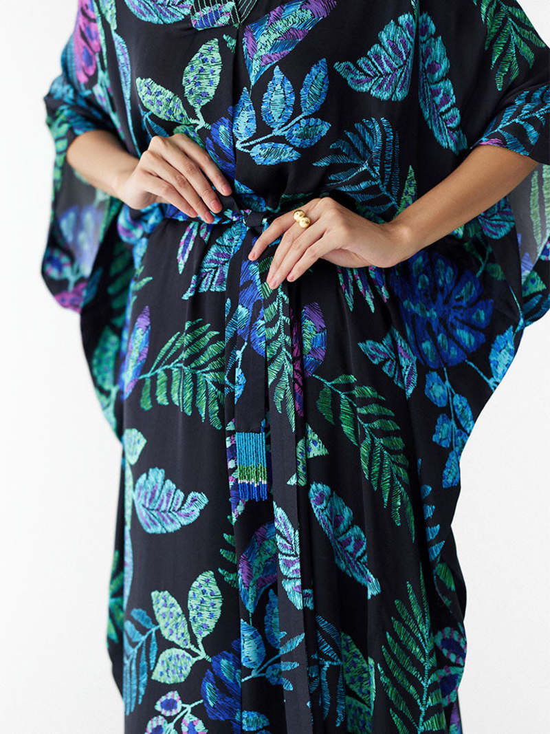 IKKIVI Black Jungle Kaftan - Black
