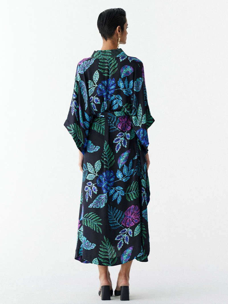 IKKIVI Black Jungle Kaftan - Black
