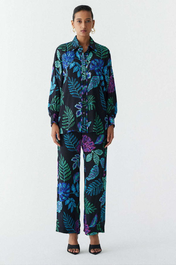 IKKIVI Black Jungle Shirt & Pants Set - Black