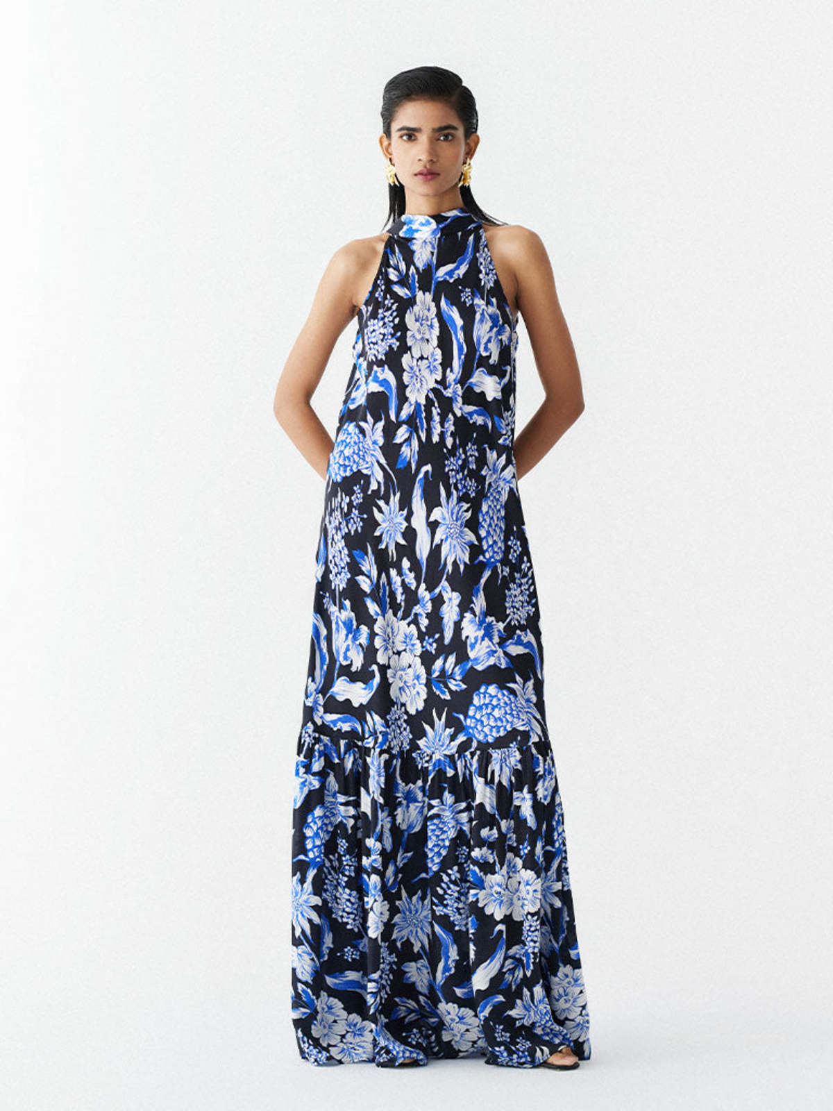 IKKIVI Black Pineapple Halter Dress - Black - Image 1 of 7