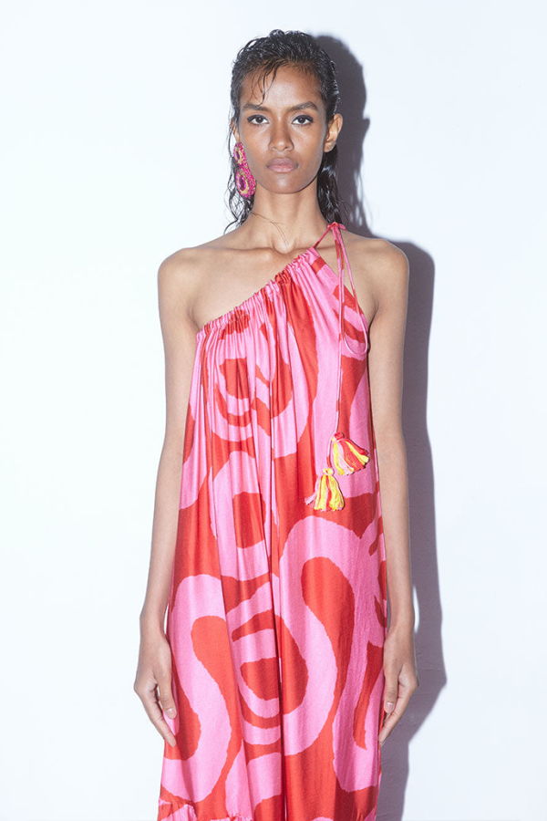 IKKIVI Candy One Shoulder Dress - Pink