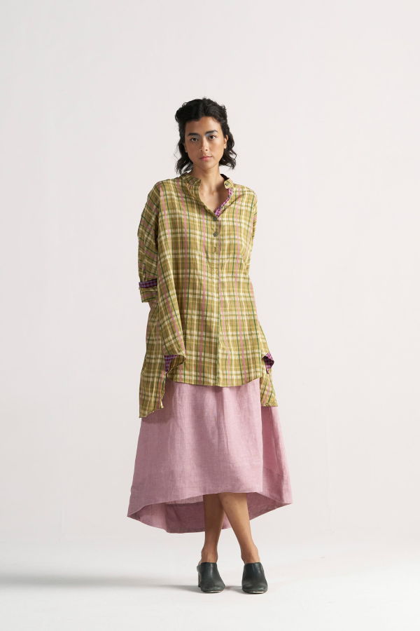 IKKIVI Checkmate Picnic Yellow Checkered Shirt - Yellow