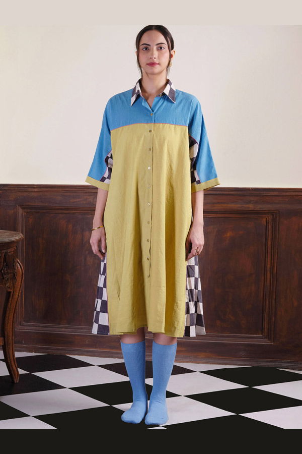 IKKIVI Checks In The Mail Dress - Multi-Color