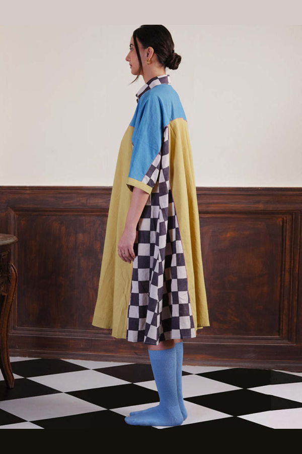 IKKIVI Checks In The Mail Dress - Multi-Color