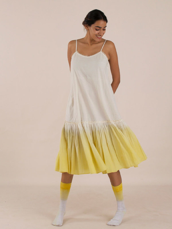 IKKIVI Cheery Marigold Dress - Off-White