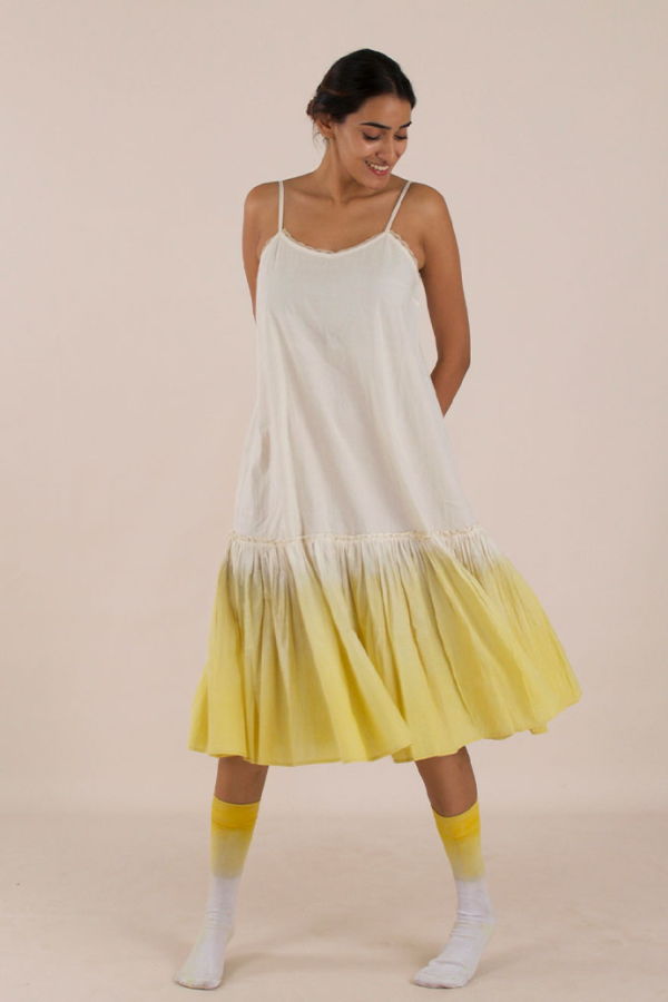 IKKIVI Cheery Marigold Dress - Off-White
