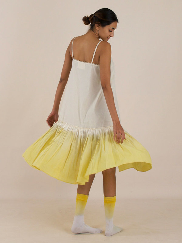 IKKIVI Cheery Marigold Dress - Off-White