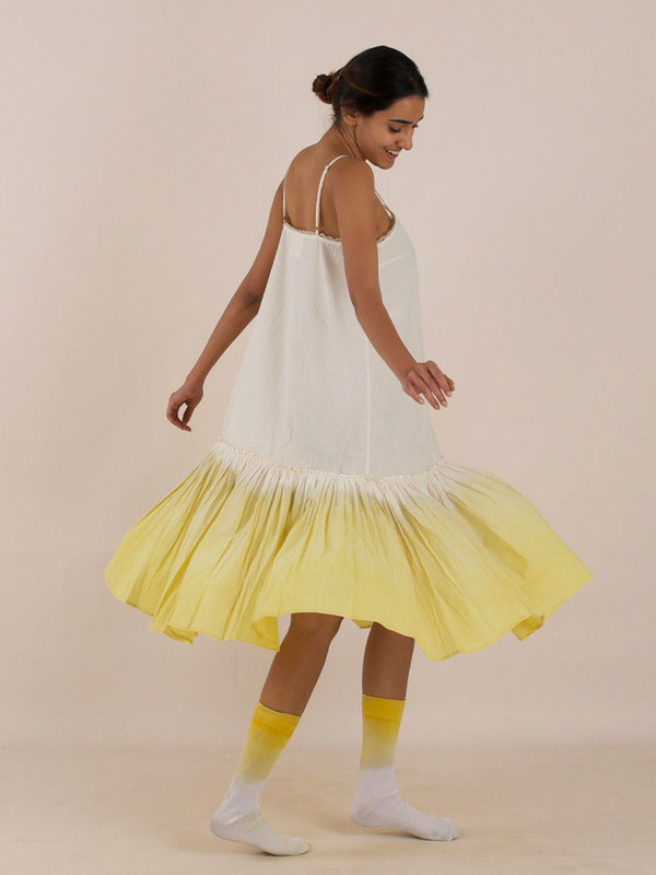 IKKIVI Cheery Marigold Dress - Off-White
