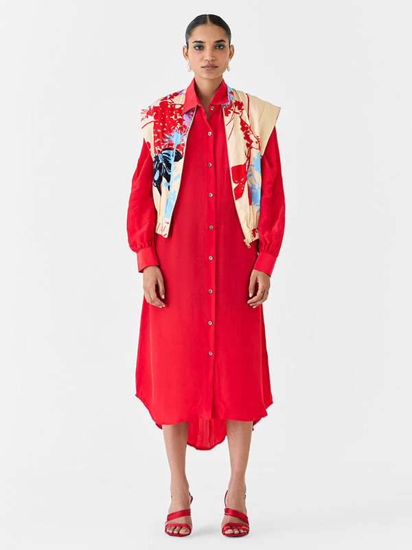 IKKIVI Ikigai Bolero & Shirt Dress Set - Cream