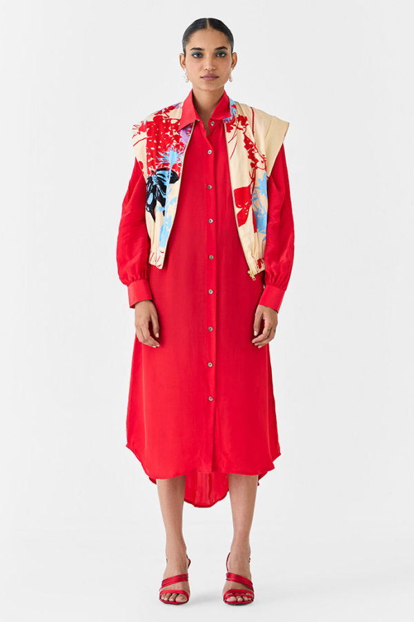 IKKIVI Ikigai Bolero & Shirt Dress Set - Cream