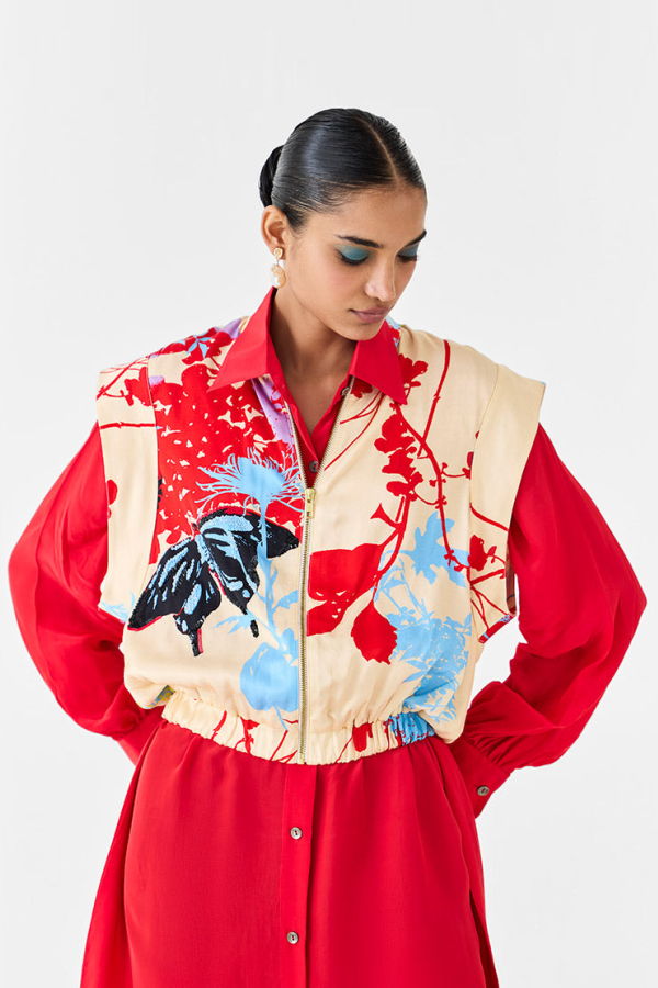 IKKIVI Ikigai Bolero & Shirt Dress Set - Cream