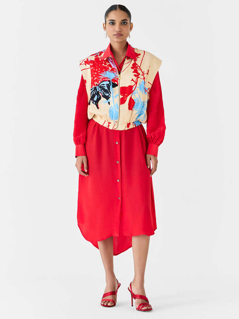 IKKIVI Ikigai Bolero & Shirt Dress Set - Cream