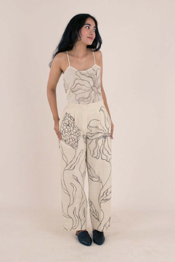 IKKIVI Flower's Whisper Pants - Off-White