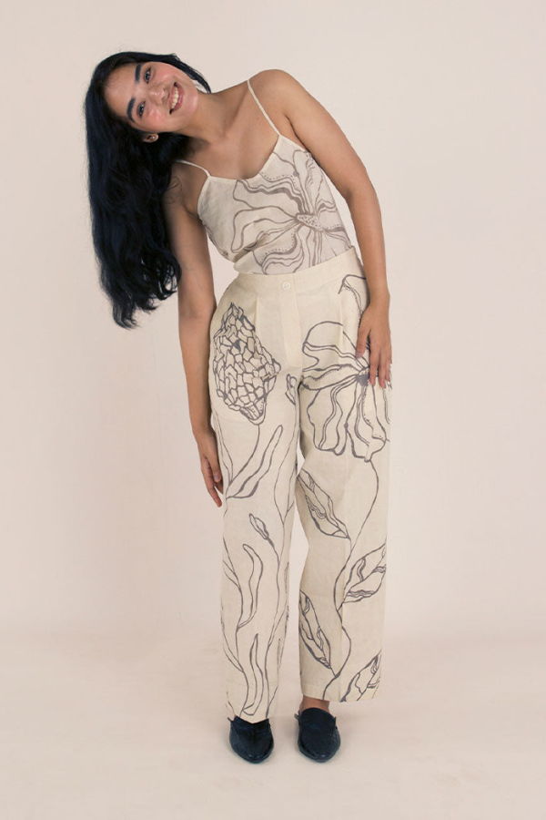 IKKIVI Flower's Whisper Pants - Off-White