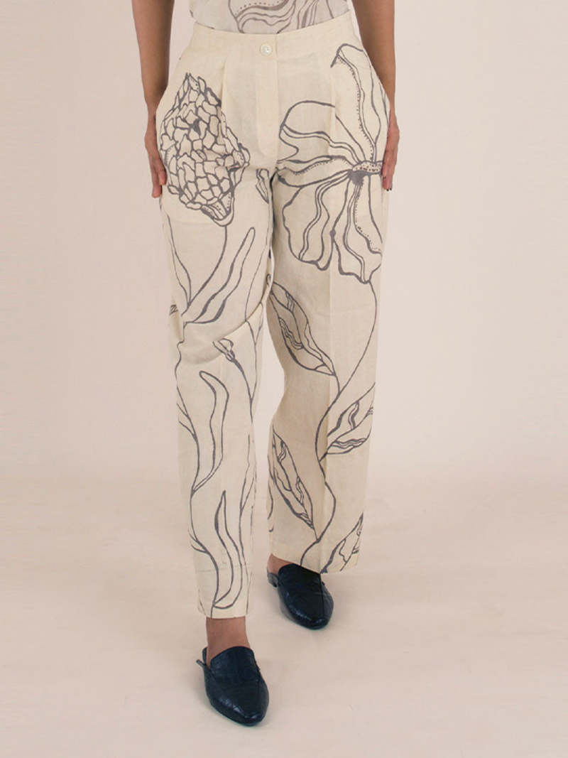 IKKIVI Flower's Whisper Pants - Off-White