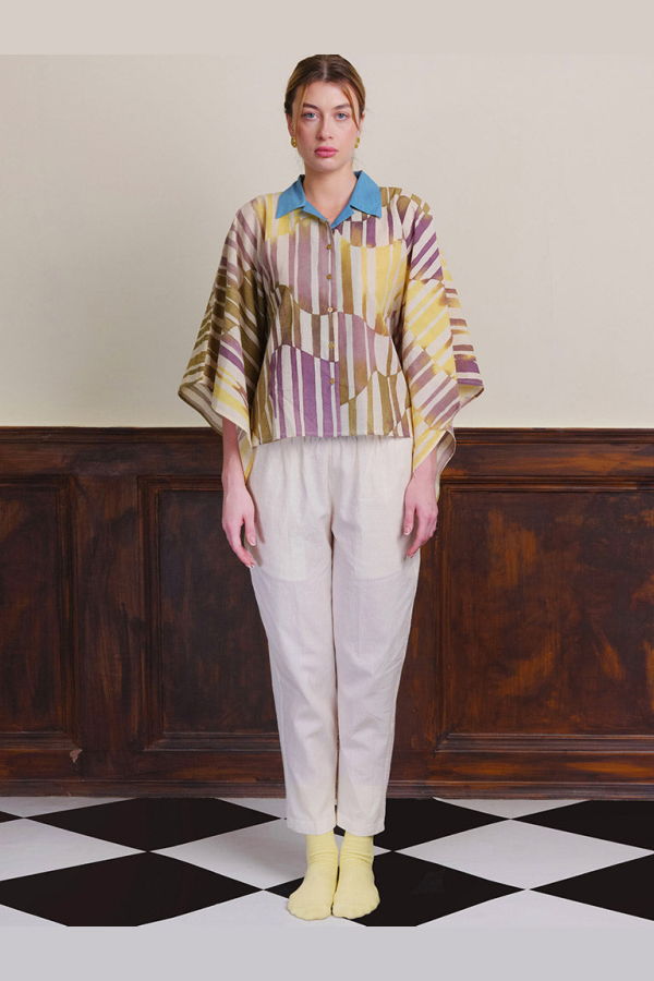 IKKIVI Footnote In Indigo Shirt - Multi-Color