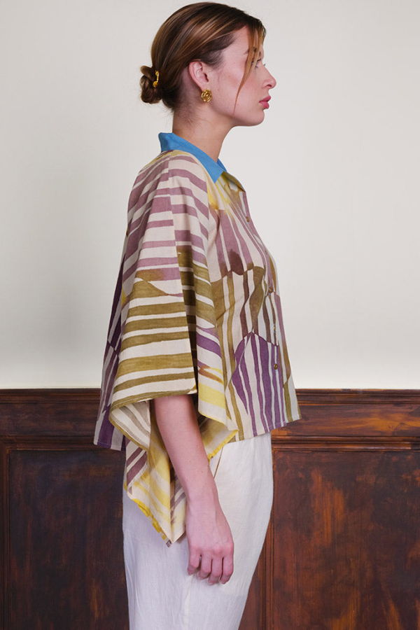 IKKIVI Footnote In Indigo Shirt - Multi-Color