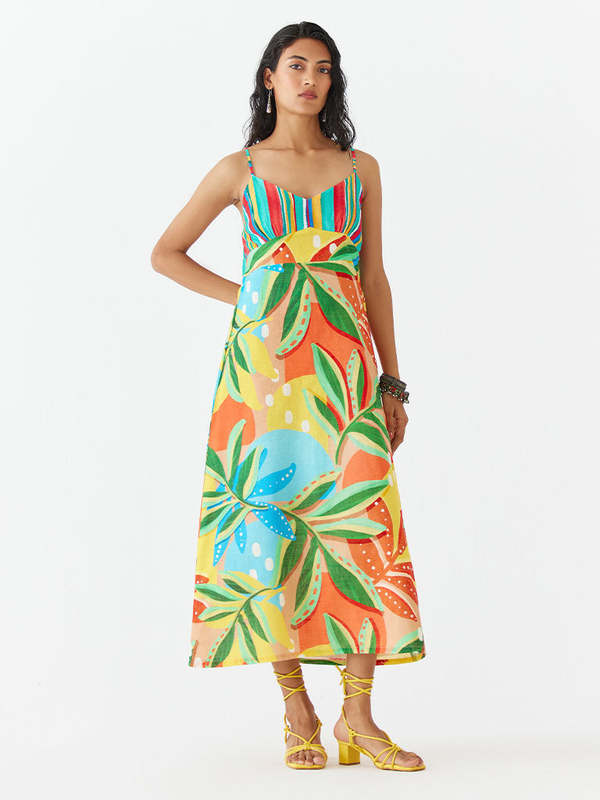 IKKIVI Gir Strappy Dress - Multi-Color