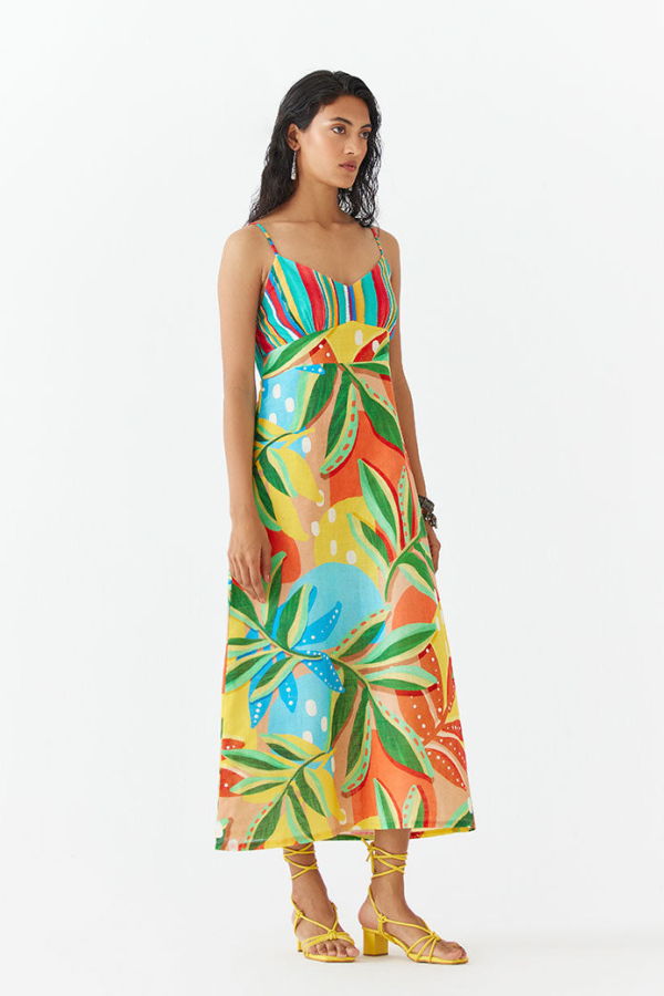 IKKIVI Gir Strappy Dress - Multi-Color
