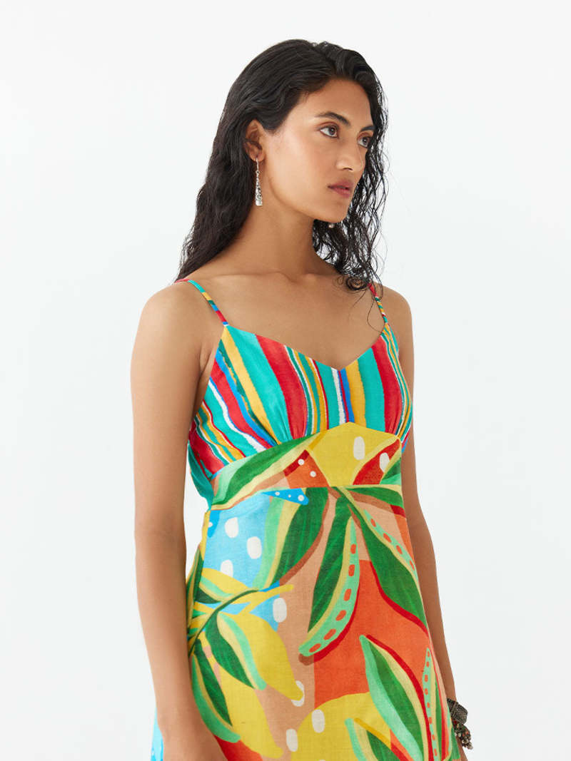 IKKIVI Gir Strappy Dress - Multi-Color