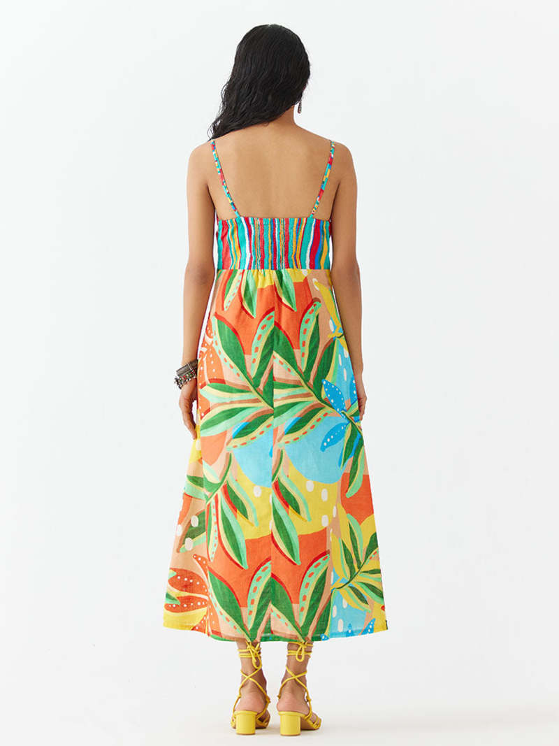 IKKIVI Gir Strappy Dress - Multi-Color