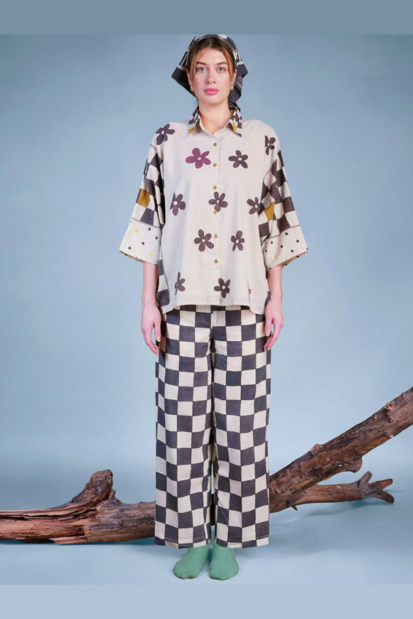 IKKIVI In Grid Checkered Pants