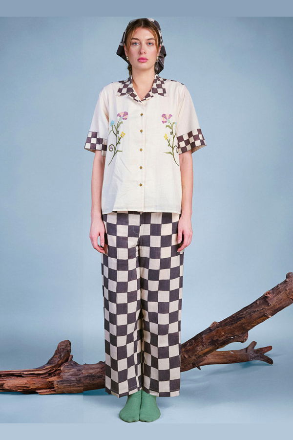 IKKIVI In Grid Checkered Pants