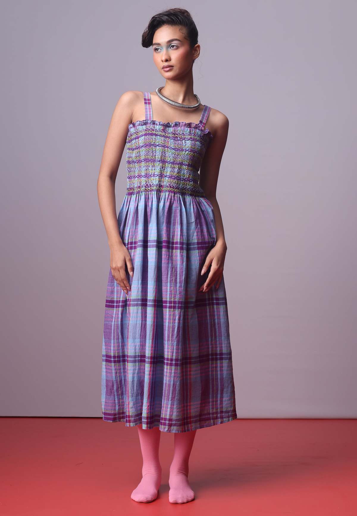 IKKIVI Lamara Smocked Dress - Image 1 of 7